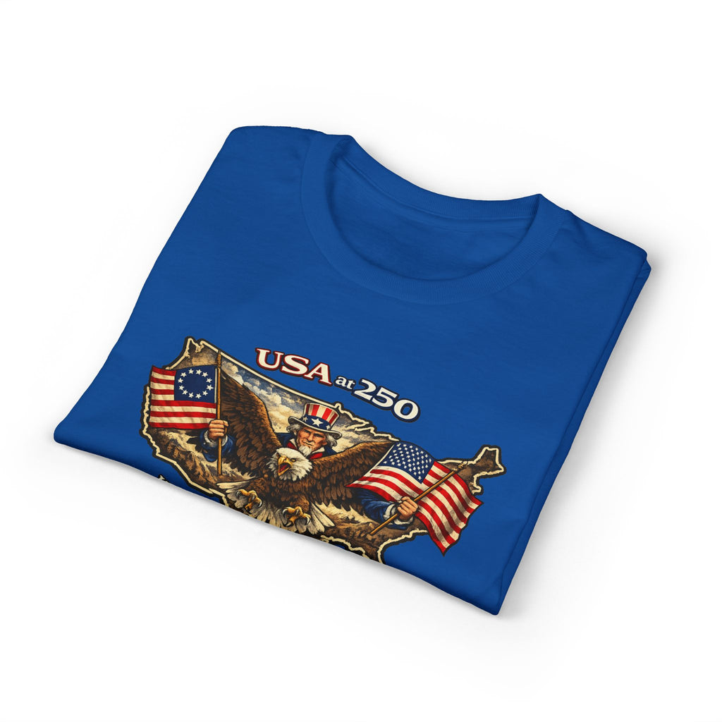 USA 250 Eagle Flag T-Shirt — "Happy Birthday America" Patriotic Tee