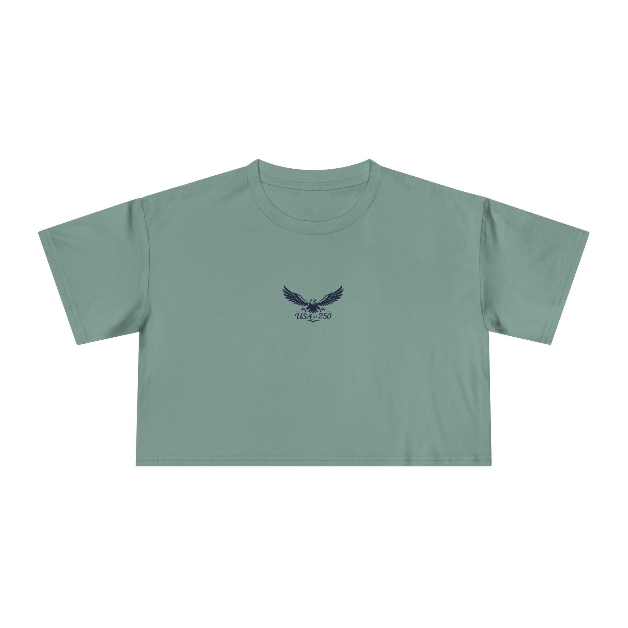 Women's Eagle Graphic Crop Tee – Minimal Center Chest Vintage Bird Top