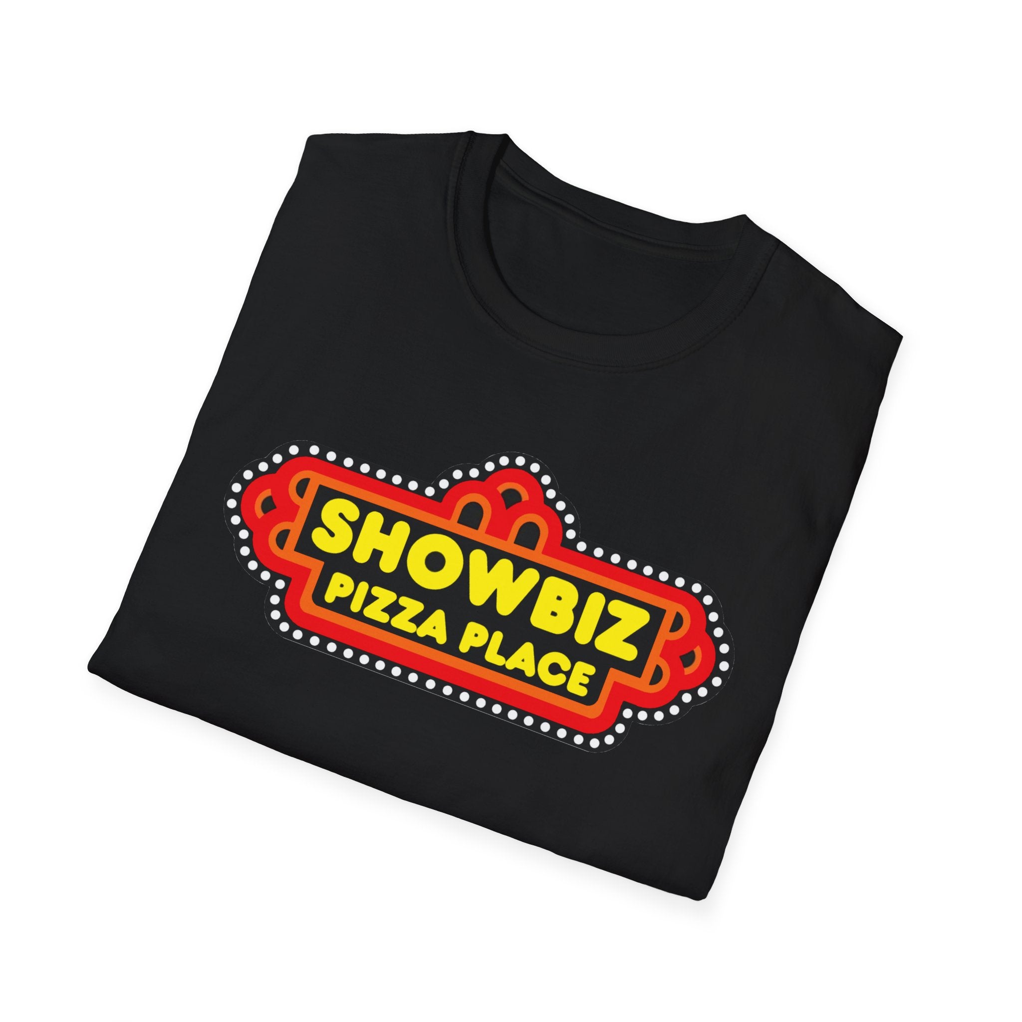 Showbiz Pizza Place Retro Logo T-Shirt — Vintage Arcade Pizza Tee
