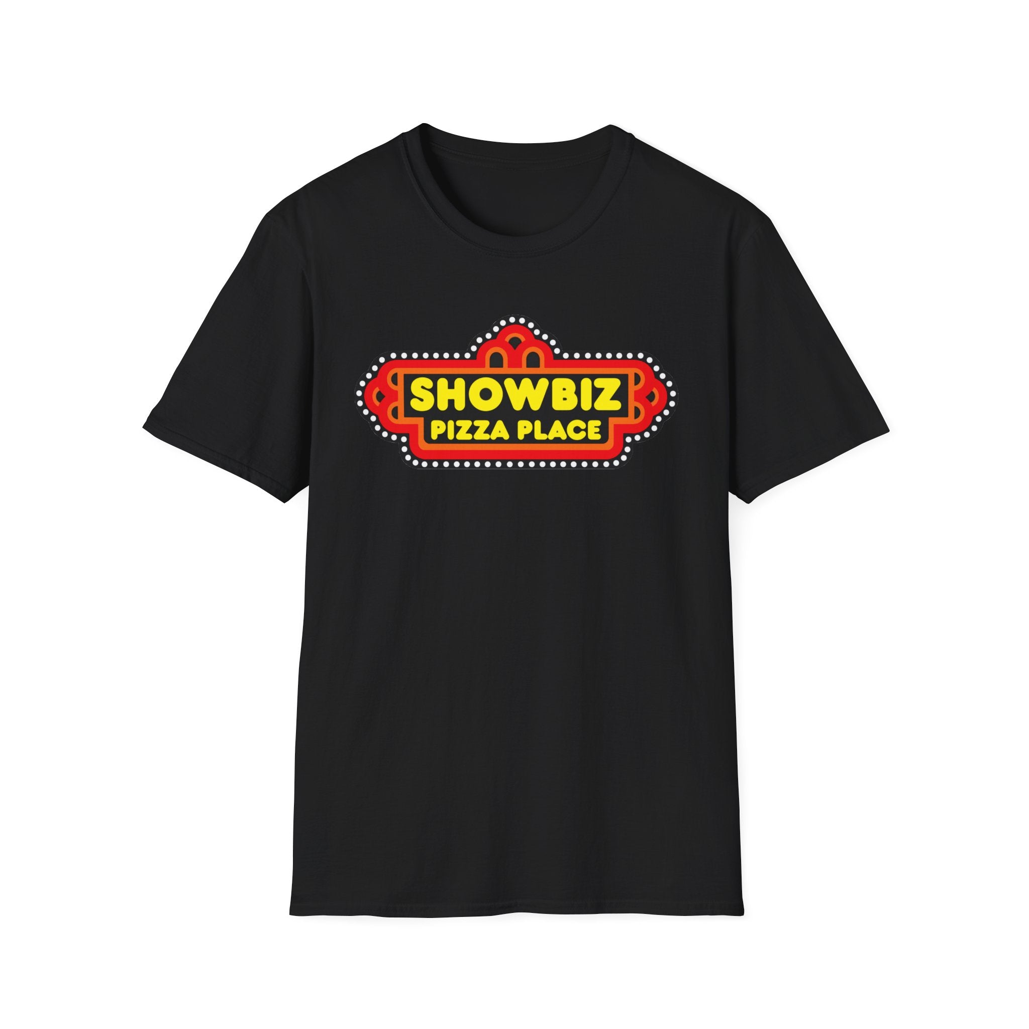 Showbiz Pizza Place Retro Logo T-Shirt — Vintage Arcade Pizza Tee