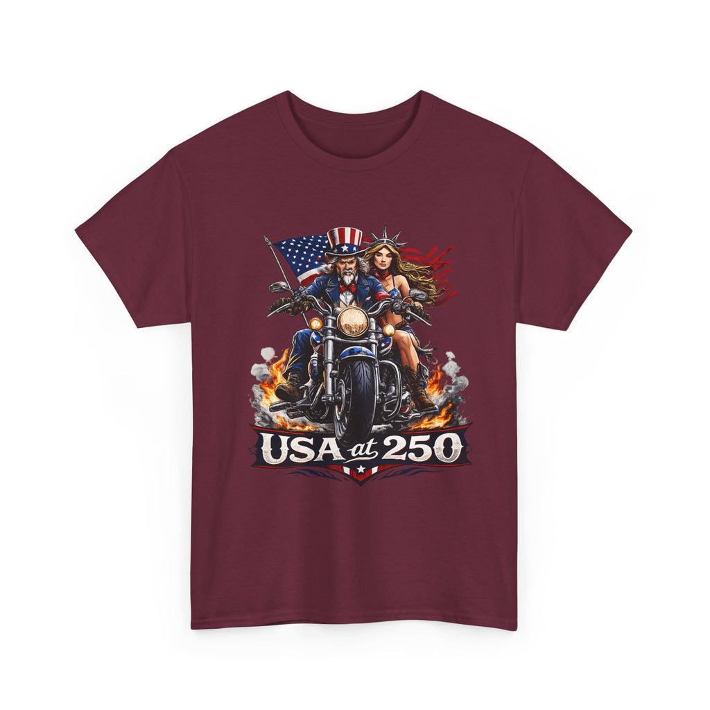 USA at 250 Motorcycle Pride Patriotic T‑Shirt