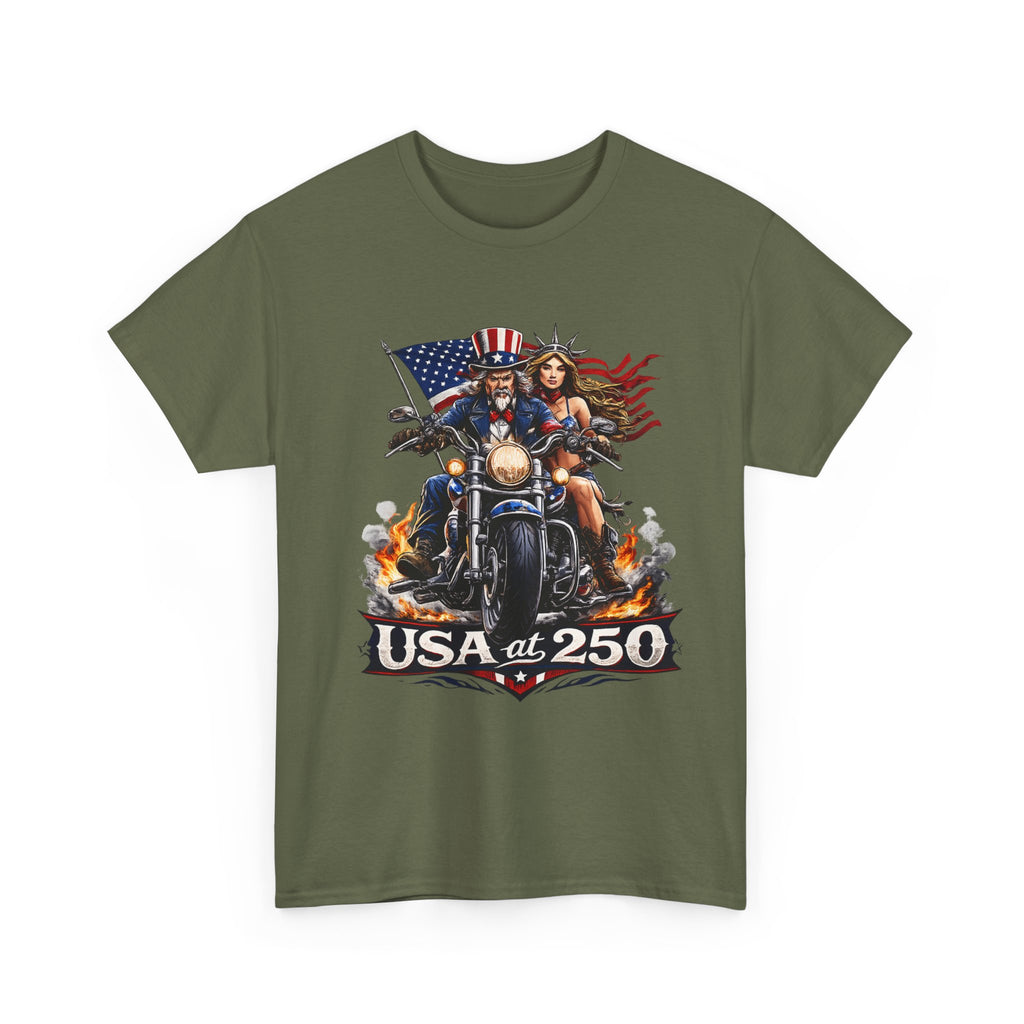 USA at 250 Motorcycle Pride Patriotic T‑Shirt