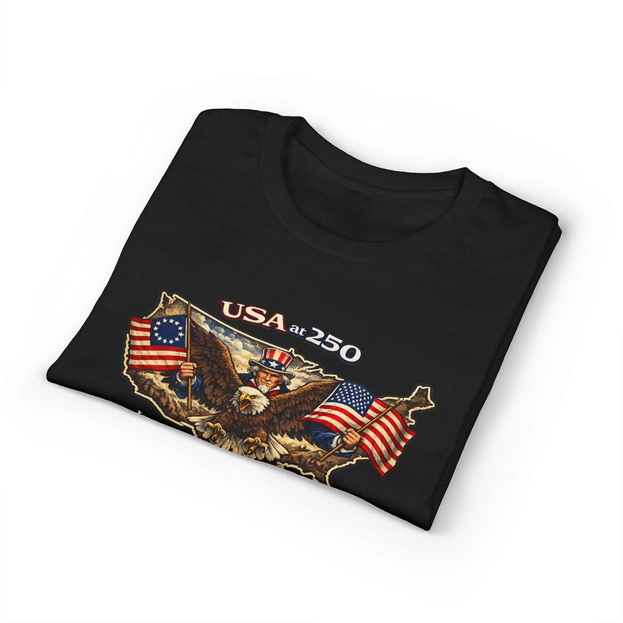 USA 250 Eagle Flag T-Shirt — "Happy Birthday America" Patriotic Tee