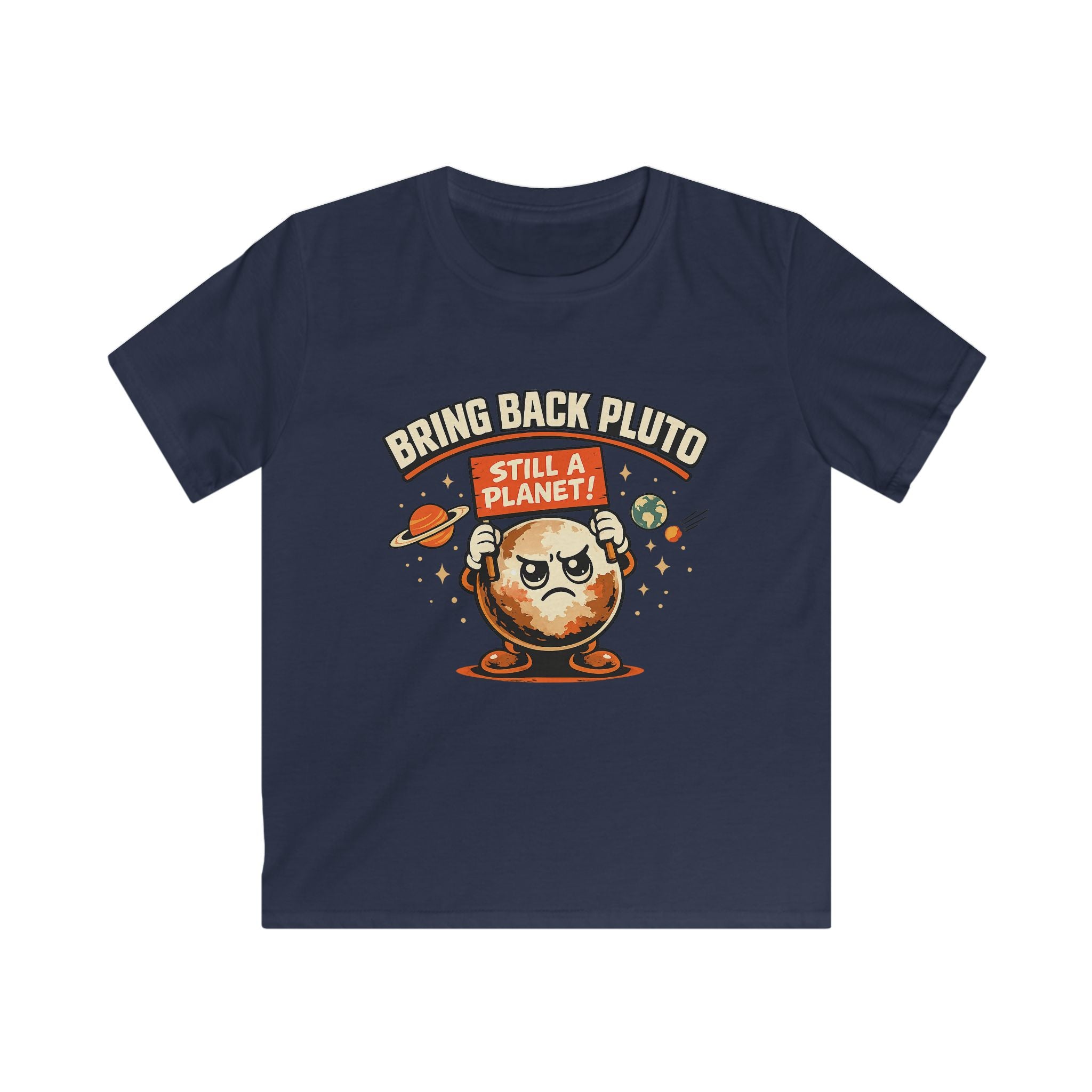 Kids Tee — 'Bring Back Pluto, Still a Planet!' Cute Cartoon Planet Shirt