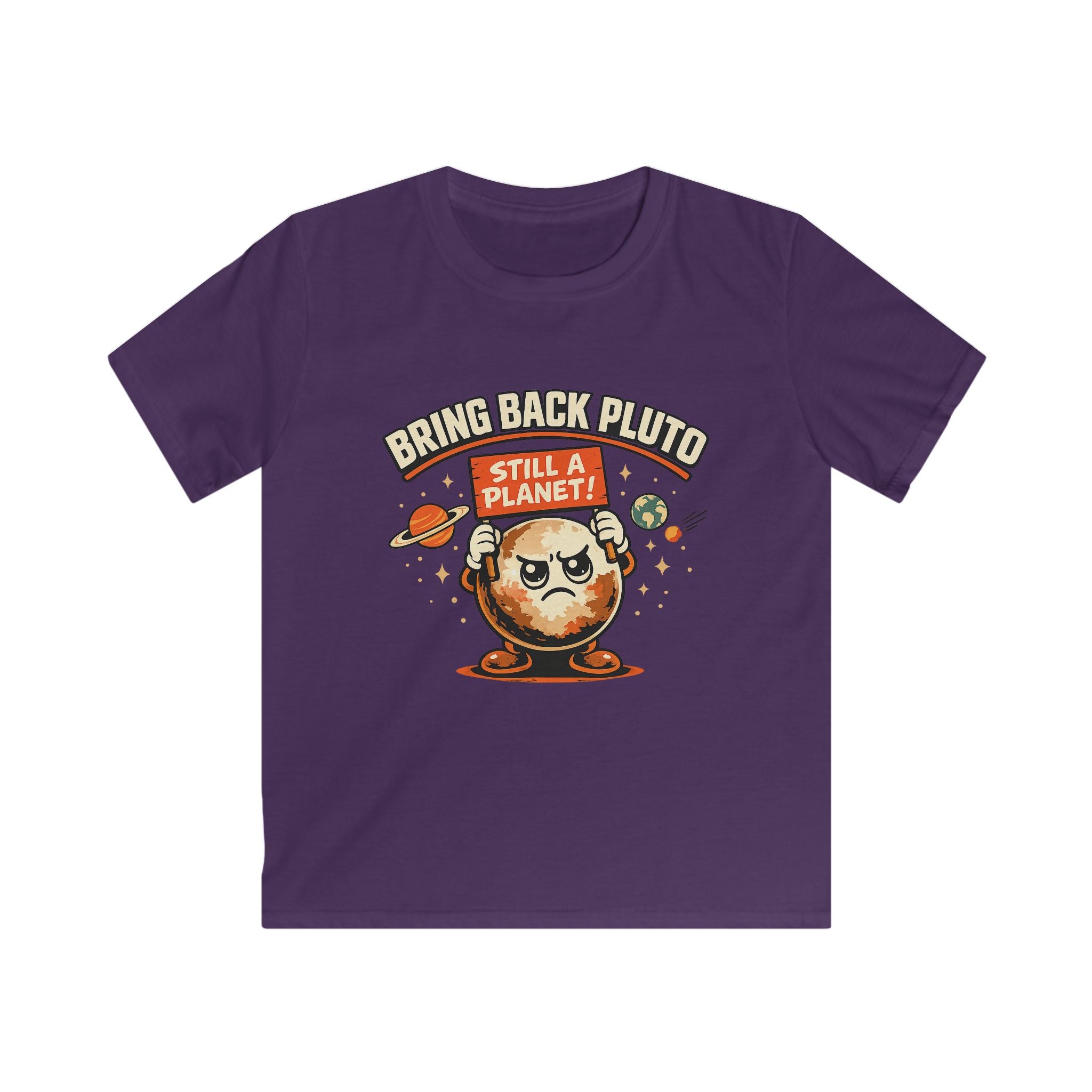 Kids Tee — 'Bring Back Pluto, Still a Planet!' Cute Cartoon Planet Shirt