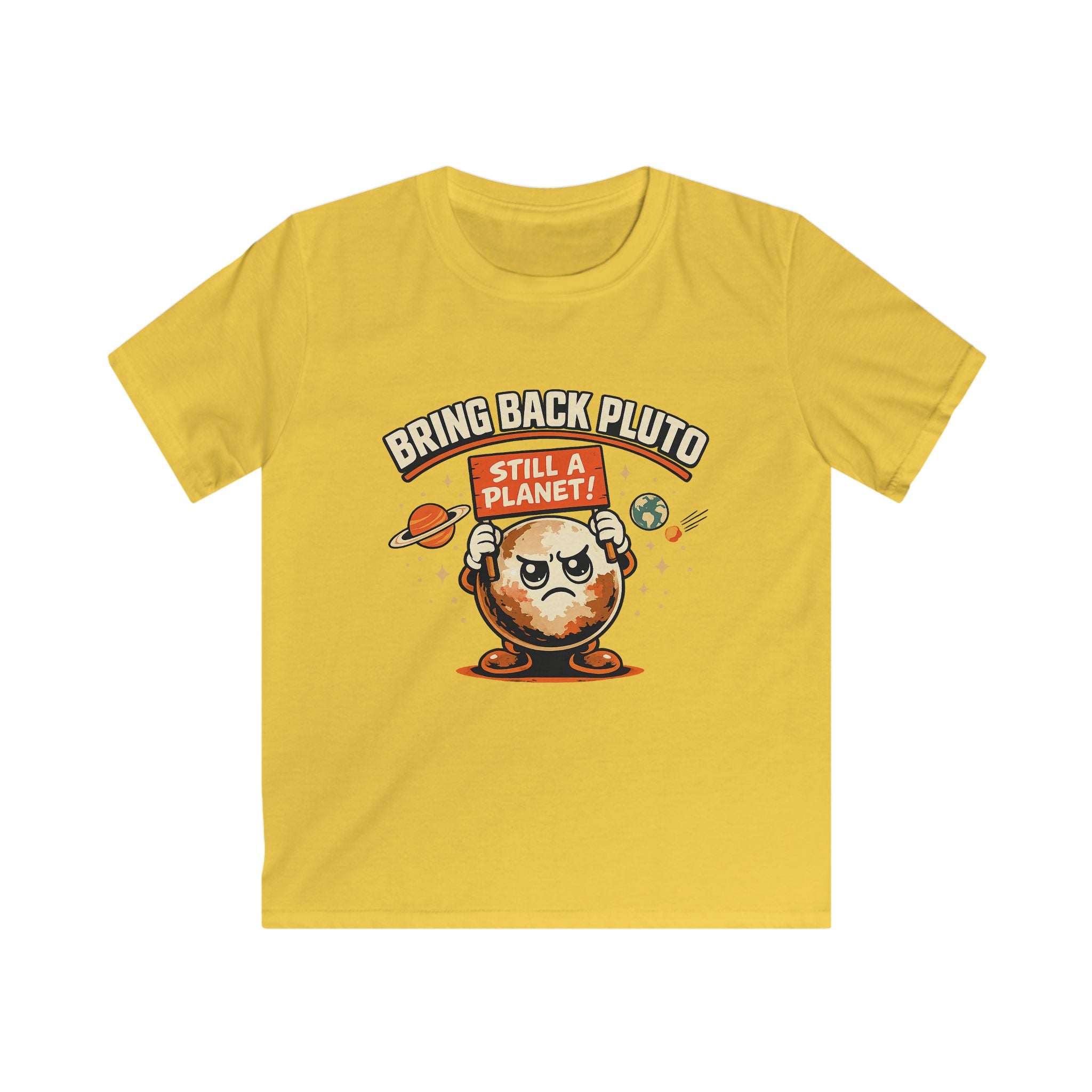 Kids Tee — 'Bring Back Pluto, Still a Planet!' Cute Cartoon Planet Shirt