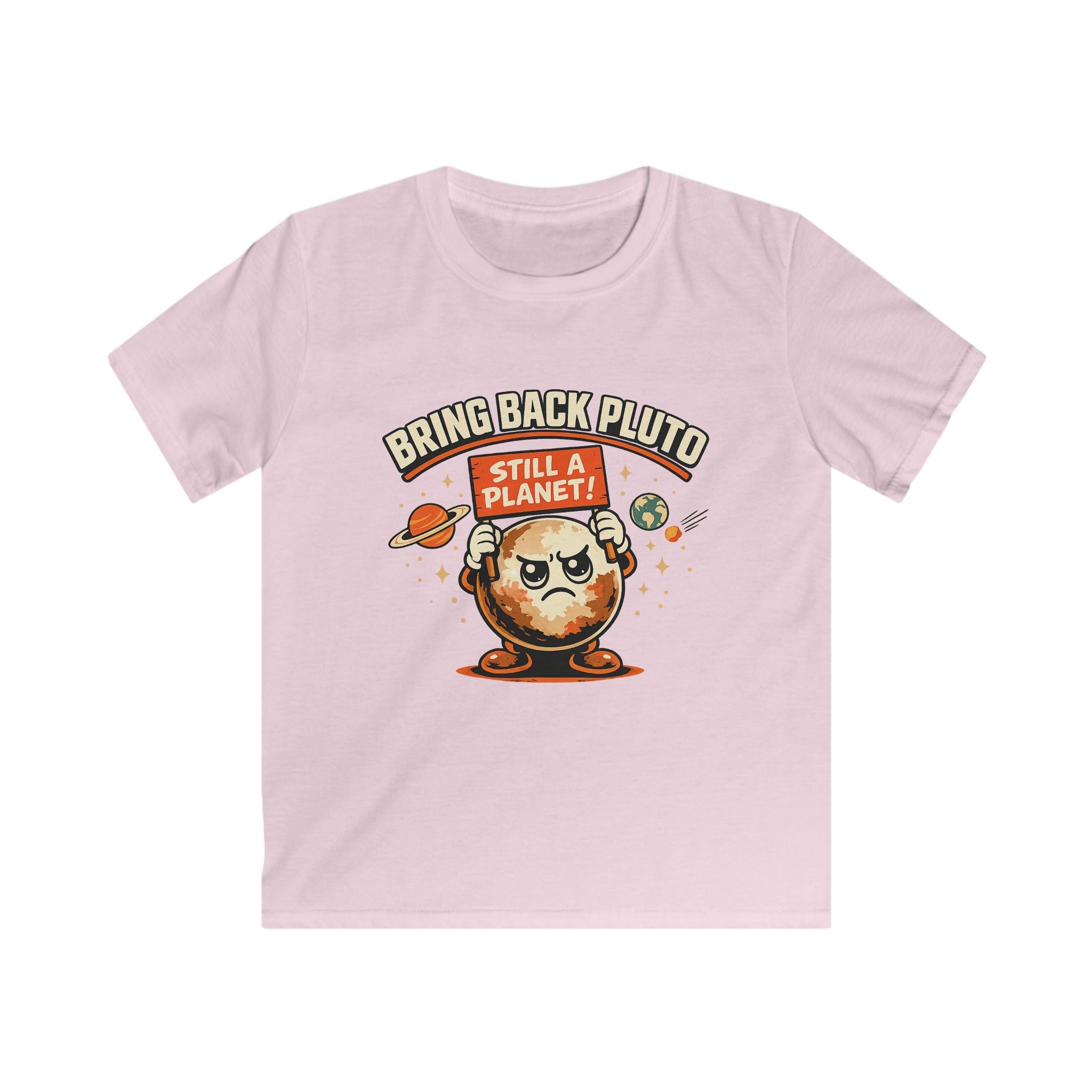 Kids Tee — 'Bring Back Pluto, Still a Planet!' Cute Cartoon Planet Shirt