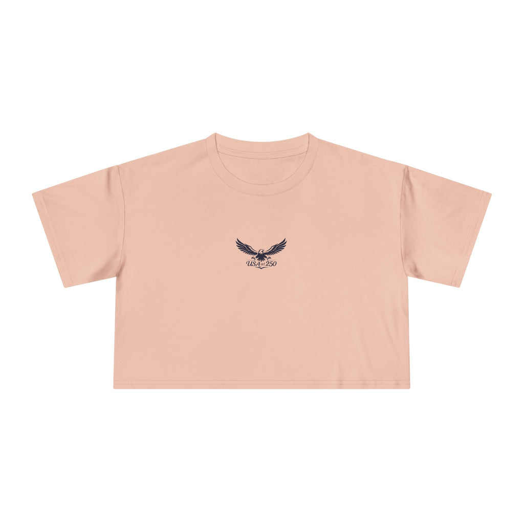 Women's Eagle Graphic Crop Tee – Minimal Center Chest Vintage Bird Top