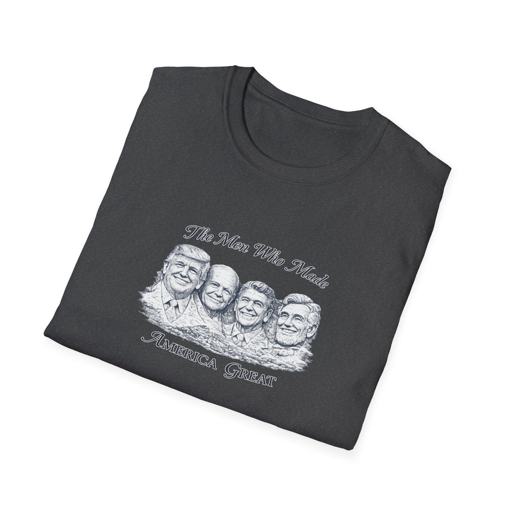 Mount Rushmore Christmas T-Shirt — "The Men Who Made America Great" Vintage Holiday Tee