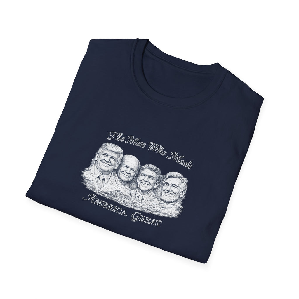 Mount Rushmore Christmas T-Shirt — "The Men Who Made America Great" Vintage Holiday Tee