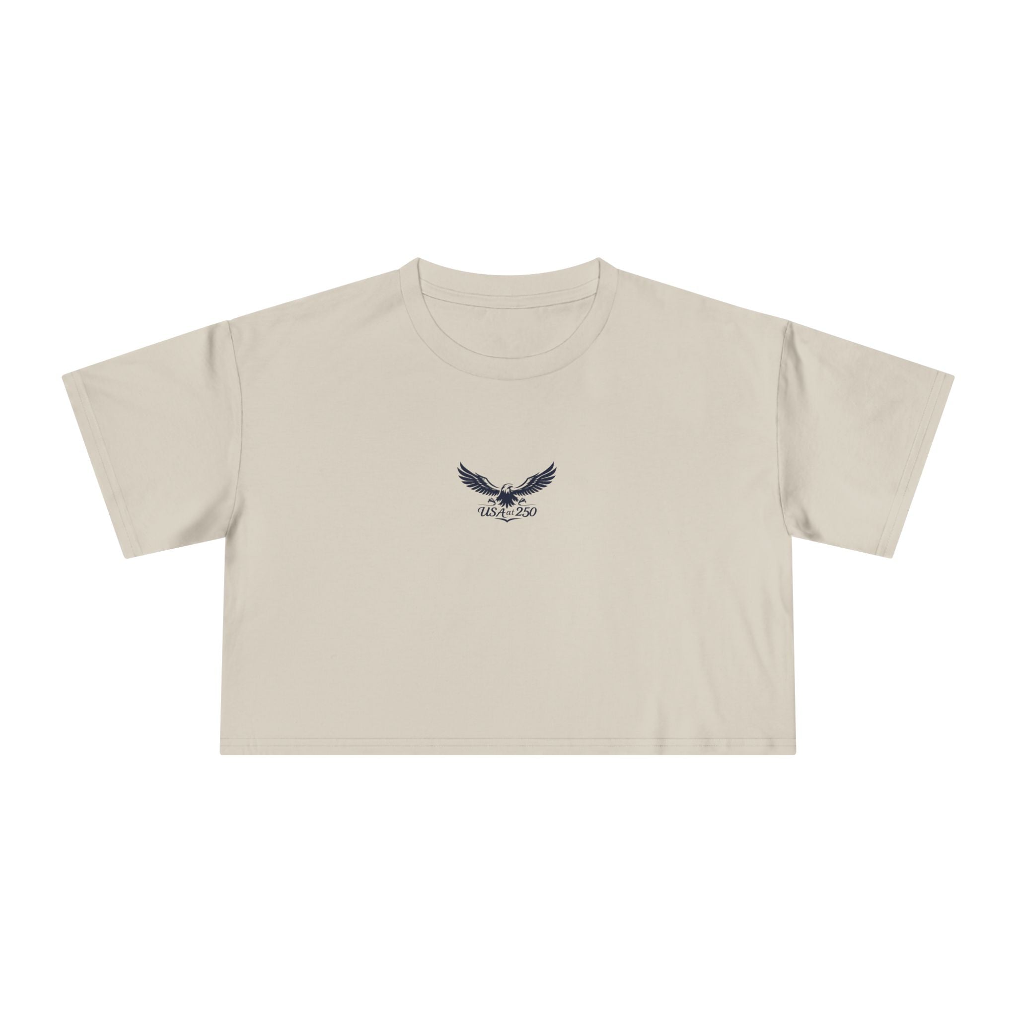 Women's Eagle Graphic Crop Tee – Minimal Center Chest Vintage Bird Top