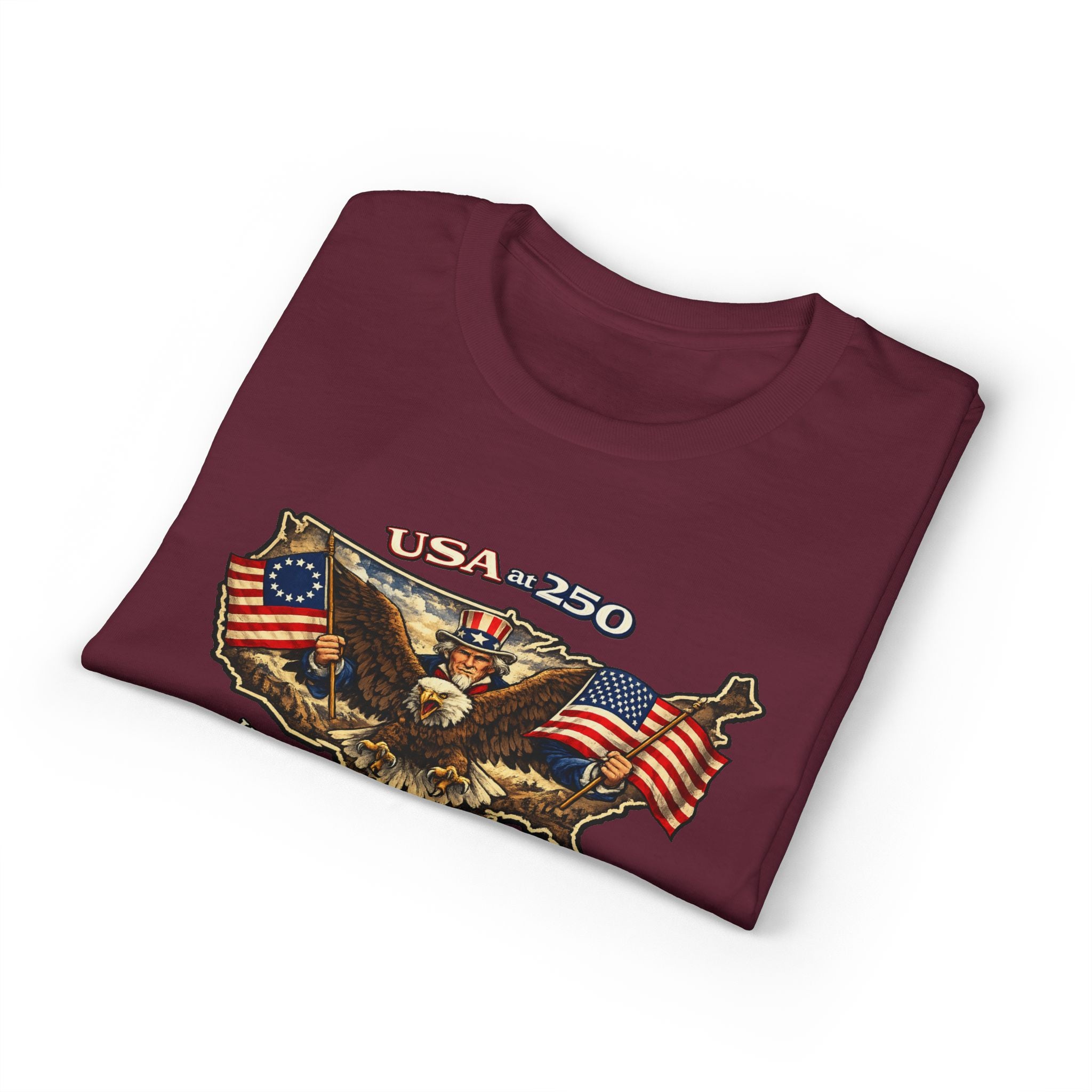 USA 250 Eagle Flag T-Shirt — "Happy Birthday America" Patriotic Tee