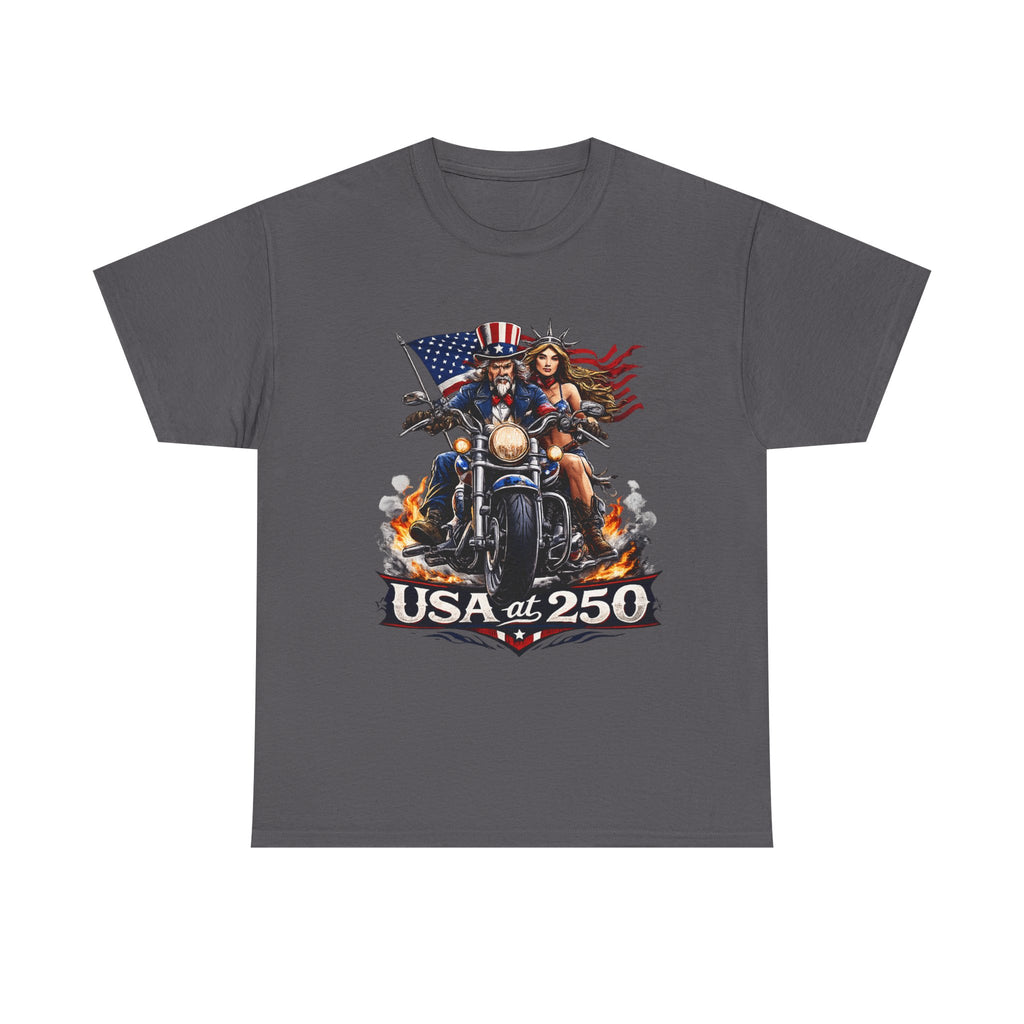 USA at 250 Motorcycle Pride Patriotic T‑Shirt