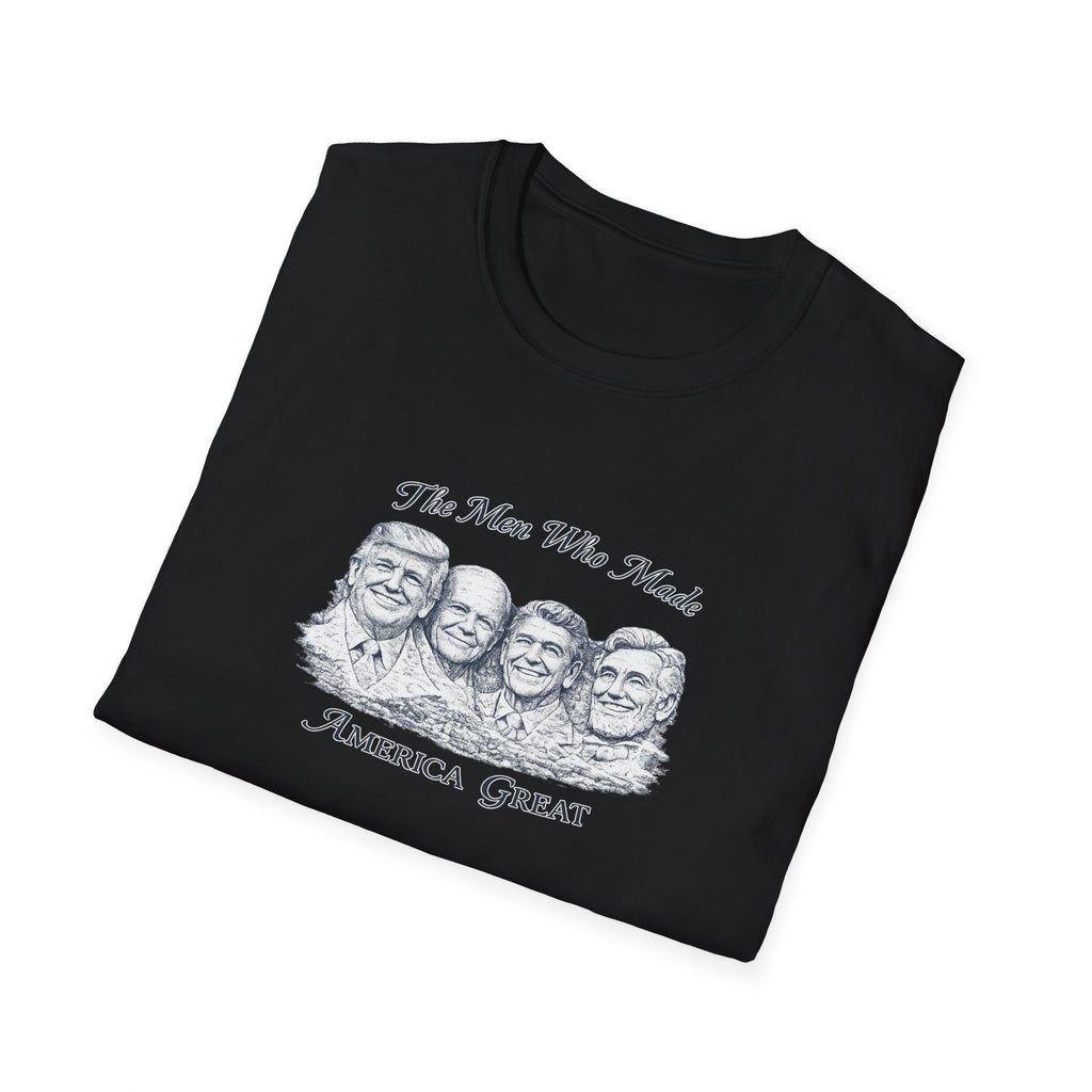 Mount Rushmore Christmas T-Shirt — "The Men Who Made America Great" Vintage Holiday Tee