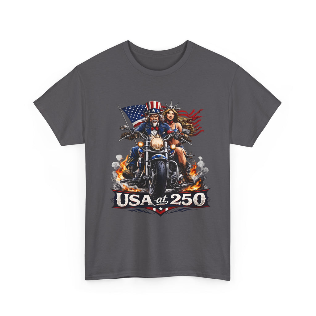 USA at 250 Motorcycle Pride Patriotic T‑Shirt
