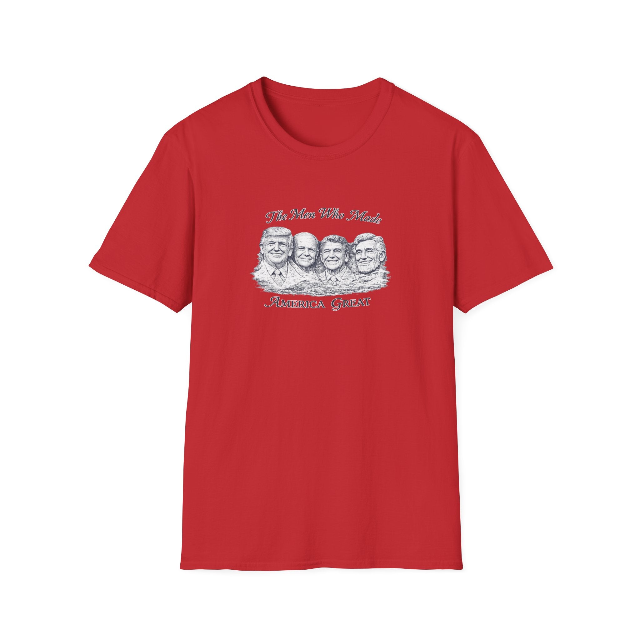Mount Rushmore Christmas T-Shirt — "The Men Who Made America Great" Vintage Holiday Tee