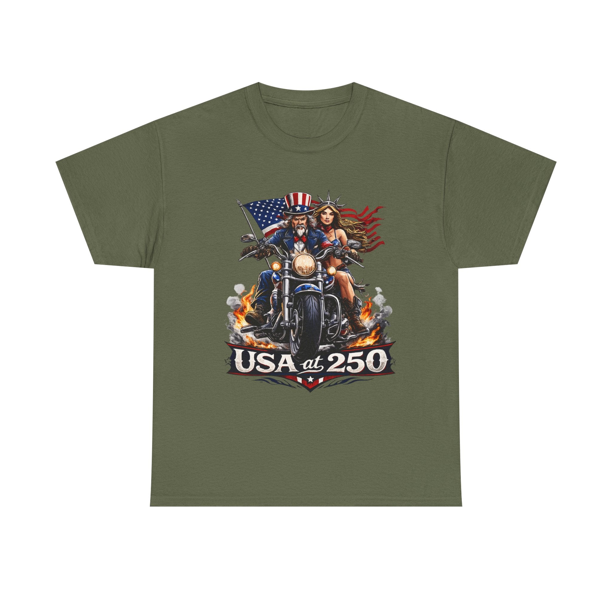 USA at 250 Motorcycle Pride Patriotic T‑Shirt