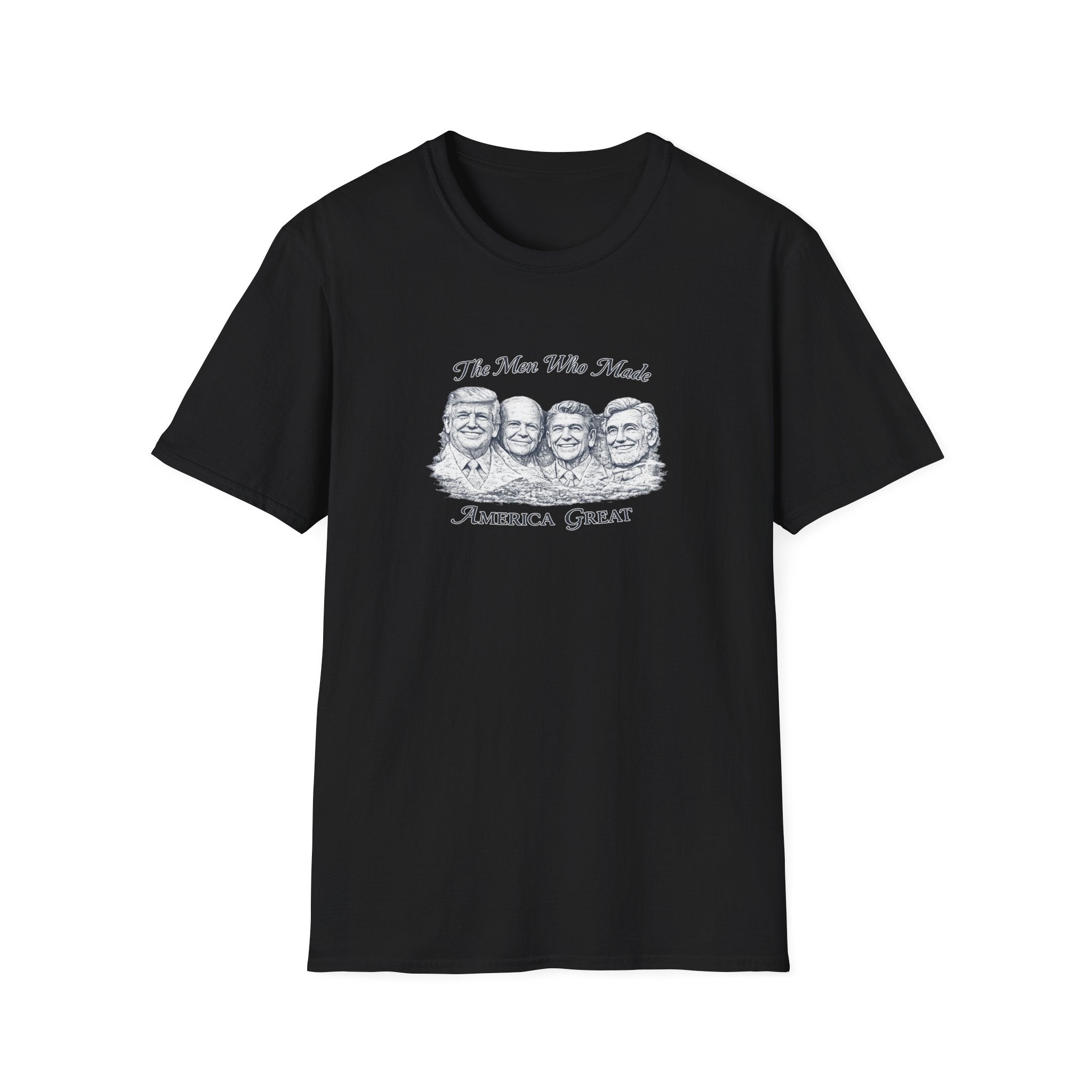 Mount Rushmore Christmas T-Shirt — "The Men Who Made America Great" Vintage Holiday Tee