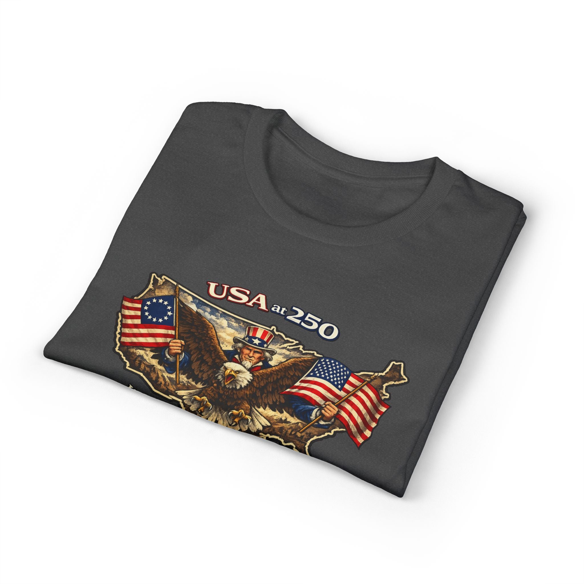USA 250 Eagle Flag T-Shirt — "Happy Birthday America" Patriotic Tee