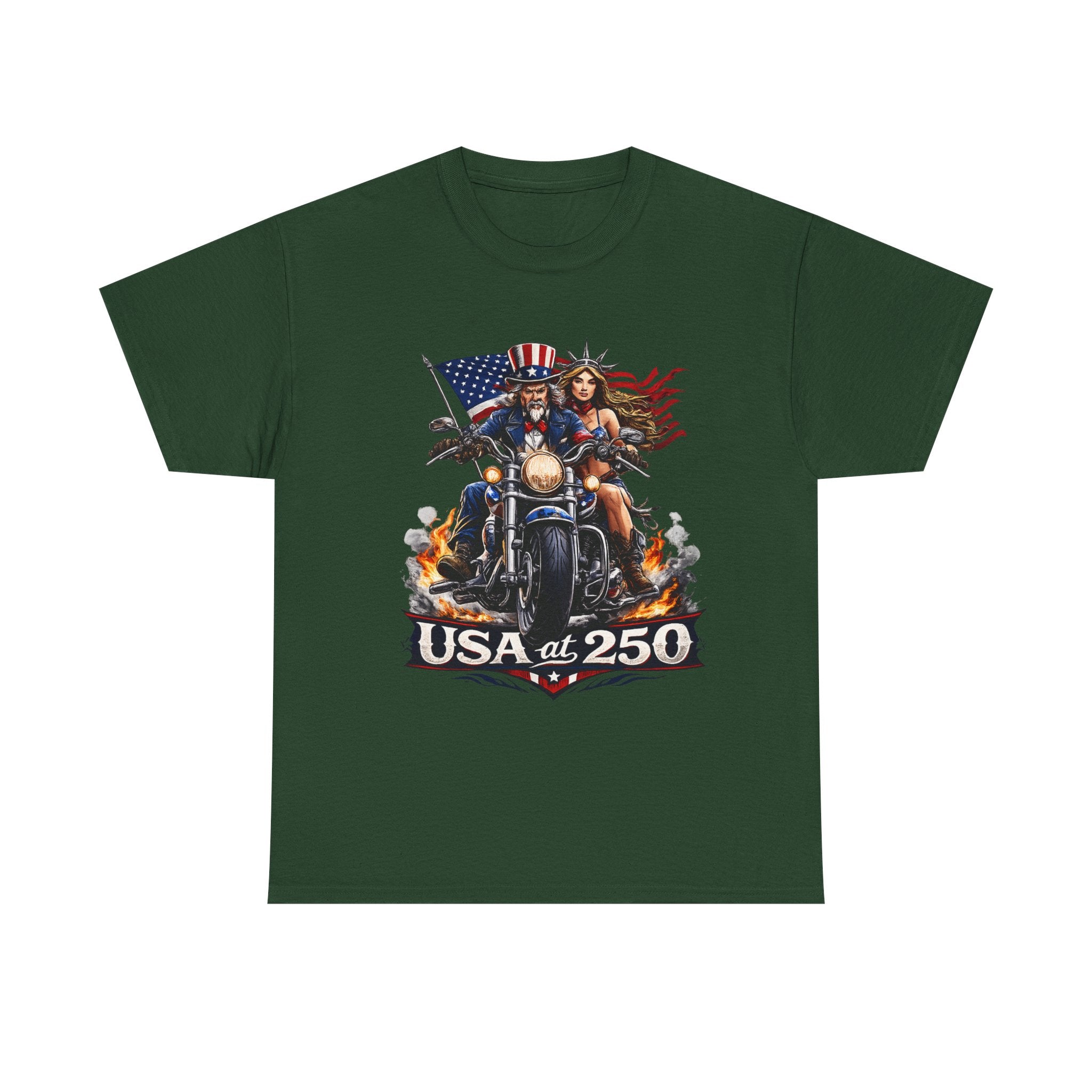 USA at 250 Motorcycle Pride Patriotic T‑Shirt